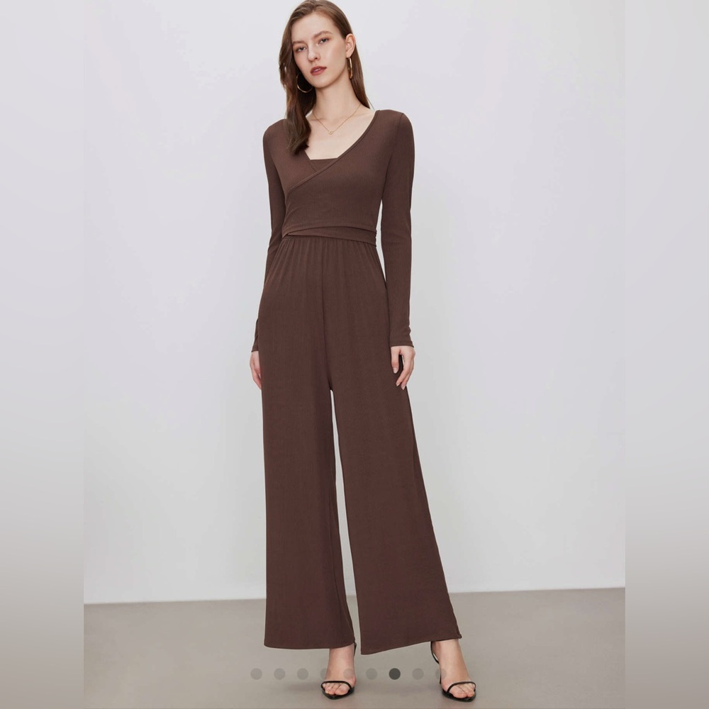 Cider Brown Flare Jumpsuit